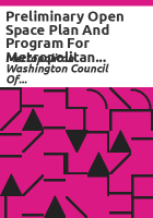 Preliminary open space plan and program for metropolitan Washington